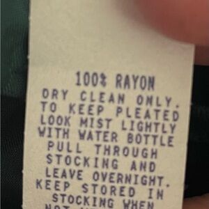 Green Rayon Garment Size 2 (meaning 2x)
